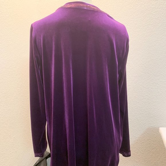 Quacker Factory purple velvet sequin jacket size M excellent condition - Picture 8 of 12